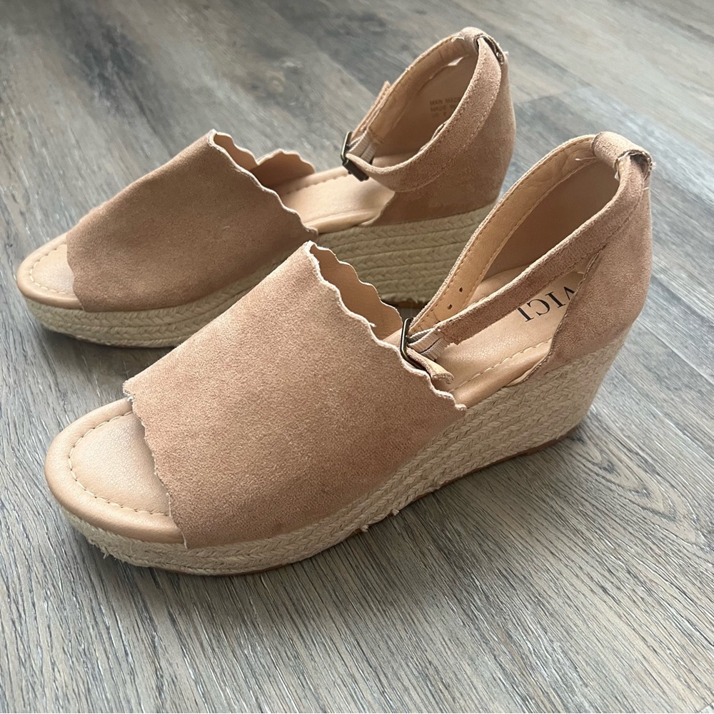 Vici Tan Espadrille Wedge Sandals
